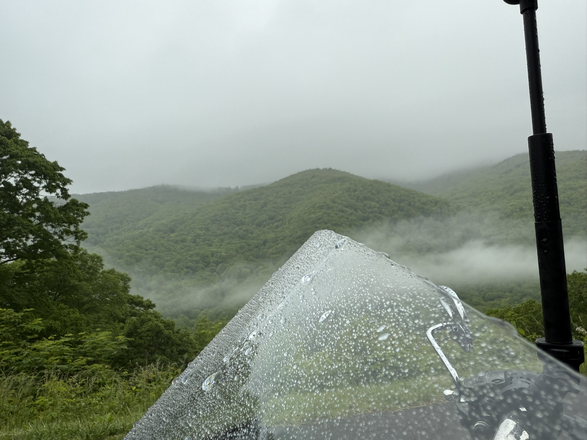 Rain on windshield